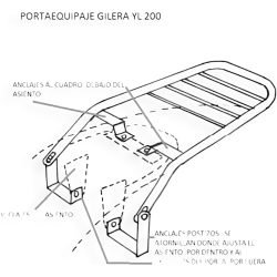 Portaequipaje Respaldo + Sop. Alforjas C/base Gilera Yl 200