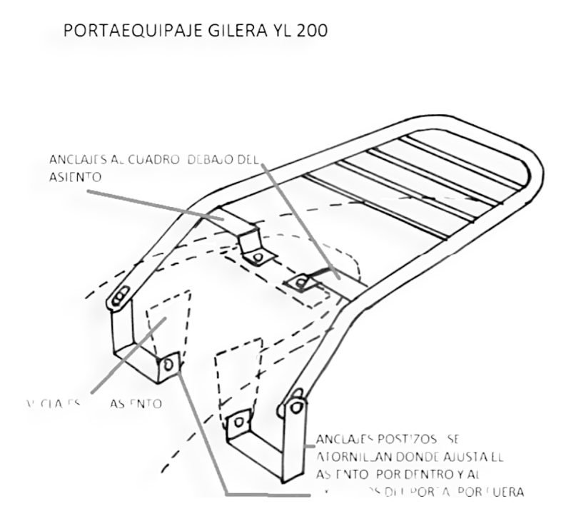 Portaequipaje Respaldo + Sop. Alforjas C/base Gilera Yl 200