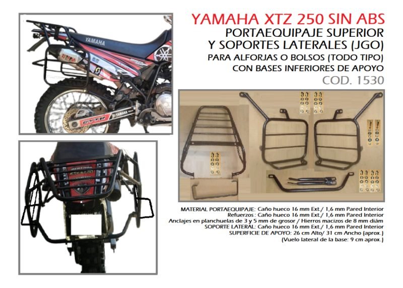 D_829436-MLA100959604457_122025-F.jpg Portaequipaje+soportes Alforjas Yamaha Xtz250 Lander Sin Abs