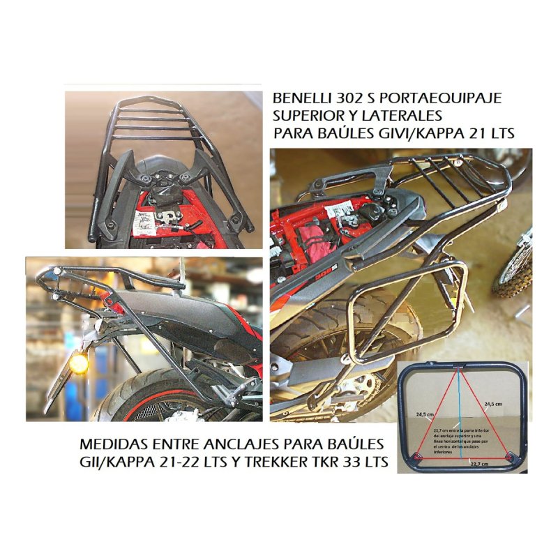 Portaequipaje + Soporte Baules Benelli 302 S