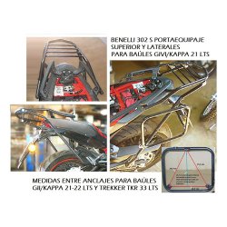 Portaequipaje + Soporte Baul Benelli 302 S