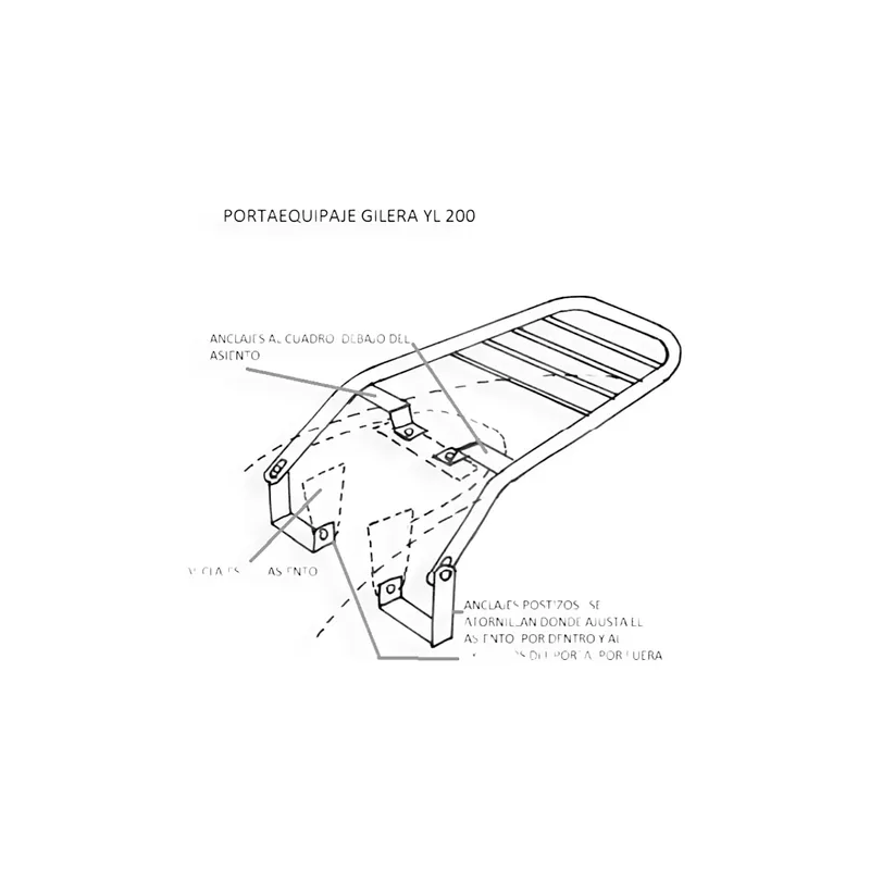 Portaequipaje Respaldo + Soporte Bolsos S/base Gilera Yl 200